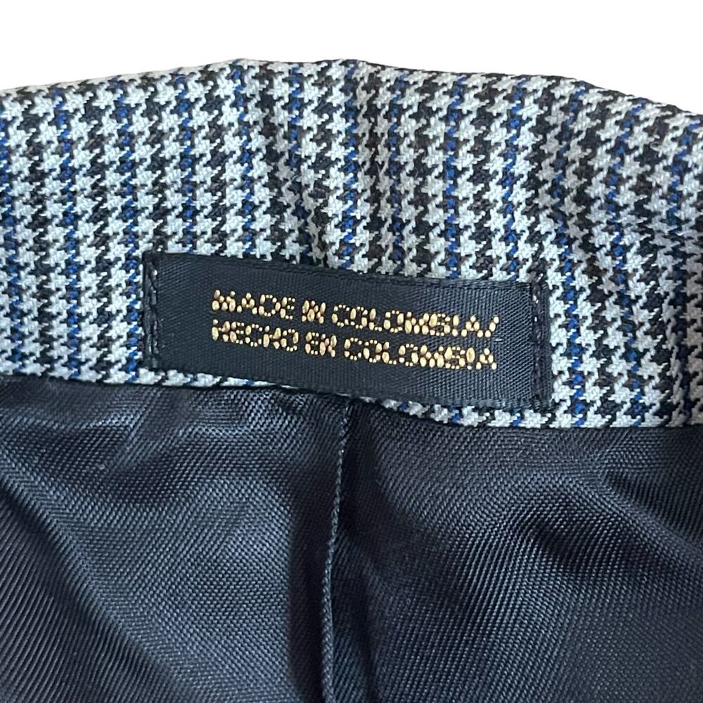 Stafford Vintage Men’s Houndstooth Suit Blazer Jacket Size 48R Wool Blend Pocket - Picture 6 of 11